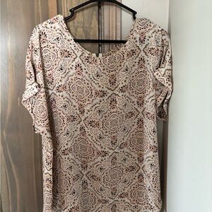 Maurices Boxy Brown and Red Blouse